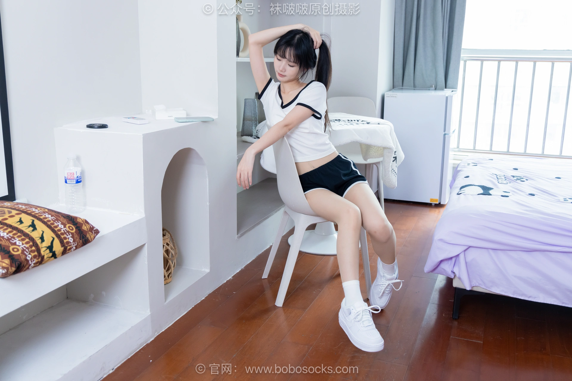 [BoBoSocks袜啵啵] NO.488 甜甜圈-板鞋、白棉袜、薄肉丝（脚尖微加固款）（花絮版） 1